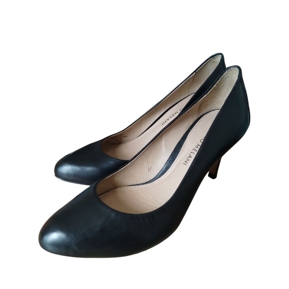 Antonio‎ MELANI Women's size 6½M Paton Leather Black Classic Old Money Pump Heel